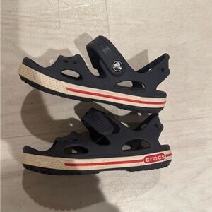 CROCS Kids Navy and Cream Sandals